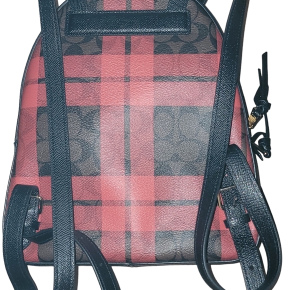 Coach Jordyn Backpack Red Plaid Signature - Picture 3 of 11